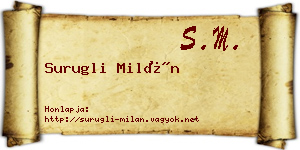 Surugli Milán névjegykártya