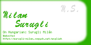 milan surugli business card